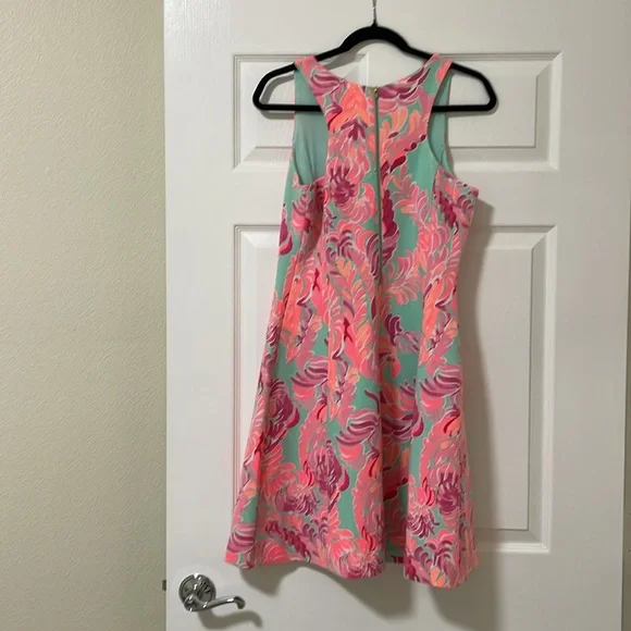 Lily Pulitzer Teal Floral Print Dress - Picture 4 of 8